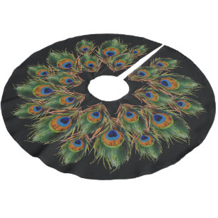 Jupon De Sapin En Polyester Brossé Pièce Peacock Noir