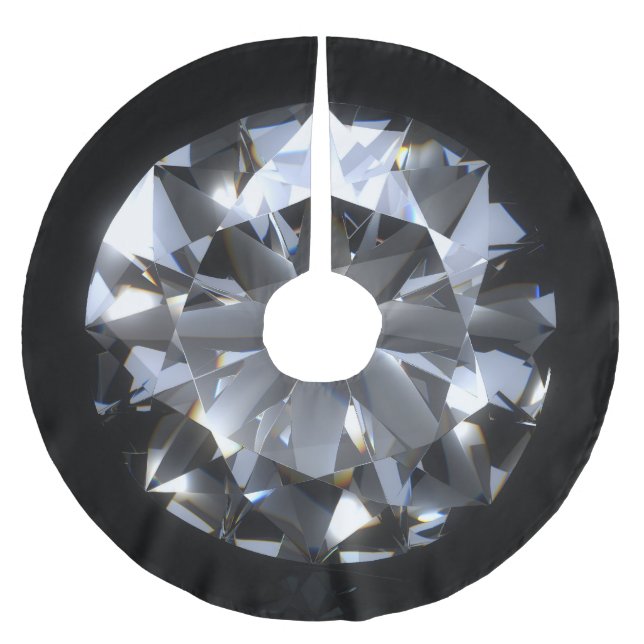 Jupon De Sapin En Polyester Brossé Pierre de diamant : l'espace noir brille. (Devant)
