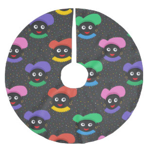 Jupon De Sapin En Polyester Brossé Piet de Noël Zwarte