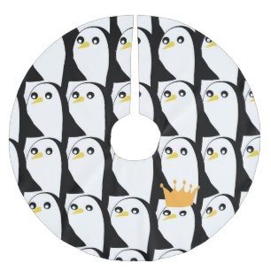 Jupon De Sapin En Polyester Brossé Pingouin comique : noir blanc Vintage