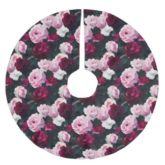 Jupon De Sapin En Polyester Brossé Pink and Red Painted Roses