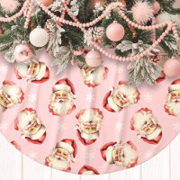 Pink Vintage Santa Claus Face Aquarelle