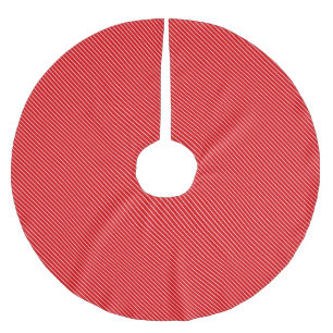 Jupon De Sapin En Polyester Brossé Pinstripes diagonales - rouge profond et blanc
