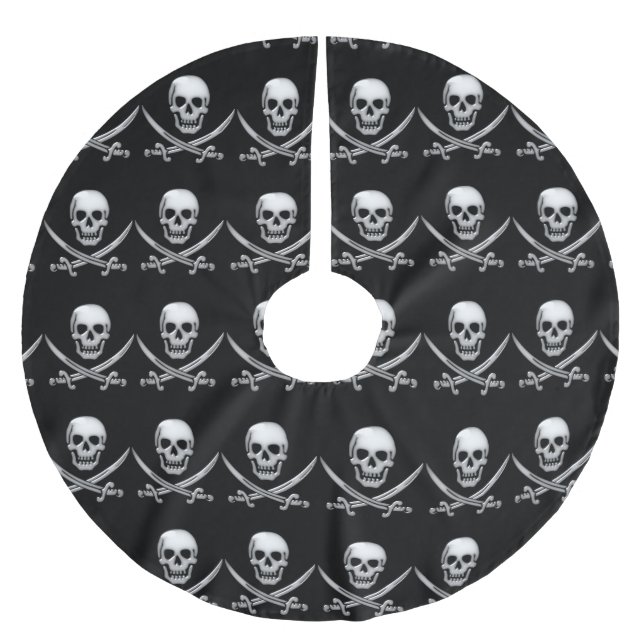 Jupon De Sapin En Polyester Brossé Pirate Skull and Sword Crossbones (TLAPD) (Devant)