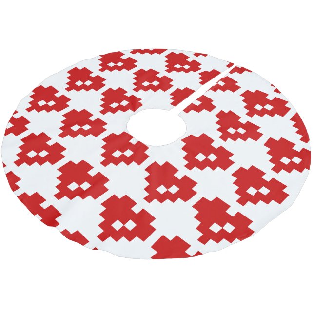 Jupon De Sapin En Polyester Brossé Pixel Coeur 8 bits Amour (Angle)