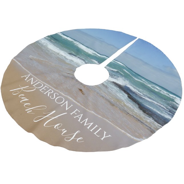 Jupon De Sapin En Polyester Brossé Plage Ocean (Angle)