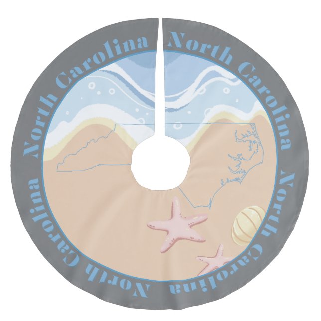 Jupon De Sapin En Polyester Brossé Plages De La Caroline Du Nord (Devant)