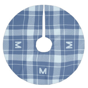 Jupon De Sapin En Polyester Brossé Plaid Monogramme personnalisé / Motif Tartan