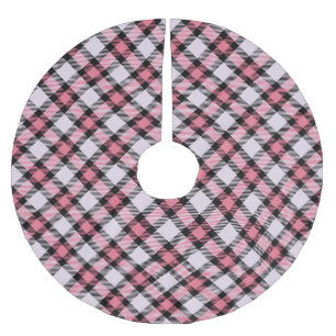 Jupon De Sapin En Polyester Brossé Plaid rose et noir