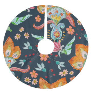 Jupon De Sapin En Polyester Brossé Plaisir floral : Aquarelle texture de fleurs