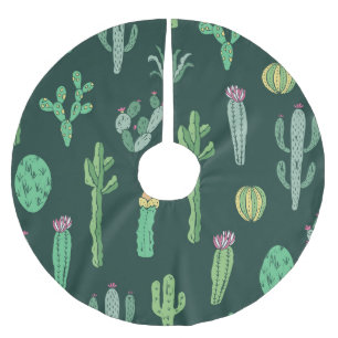 Jupon De Sapin En Polyester Brossé Plantes de Cactus : Arrière - plan Vintage sans co