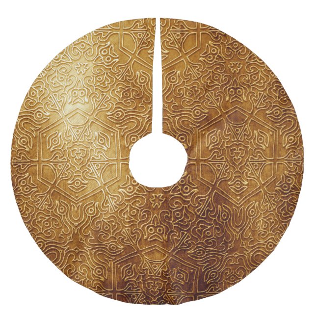 Jupon De Sapin En Polyester Brossé Plaque métallique ornée classique (Devant)