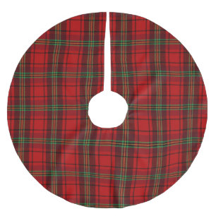 Jupon De Sapin En Polyester Brossé Plaques douillettes rouge noir vert