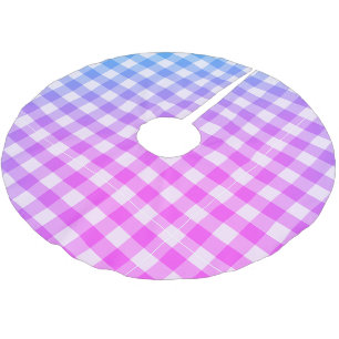 Jupon De Sapin En Polyester Brossé Plat En vichy rose Bleu Moderne Simple Check