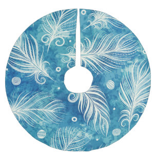 Jupon De Sapin En Polyester Brossé Plumes dessinées à la main : Motif transparent