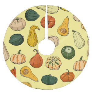 Jupon De Sapin En Polyester Brossé Poignets dessinés à la main, motif de légumes sans