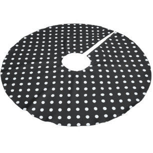 Jupon De Sapin En Polyester Brossé Point Polka noir
