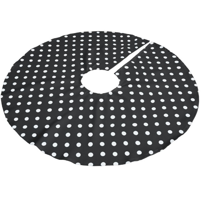 Jupon De Sapin En Polyester Brossé Point Polka noir (Angle)