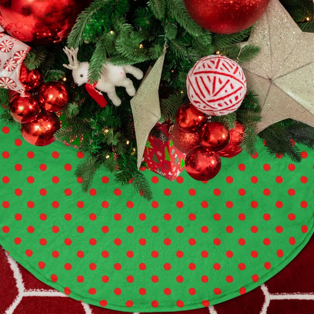 Jupon De Sapin En Polyester Brossé Point Polka vert (Créateur téléchargé)