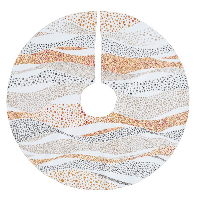 Jupon De Sapin En Polyester Brossé Pointillisme Wavy Polka : Doux Doux Textile (Devant)