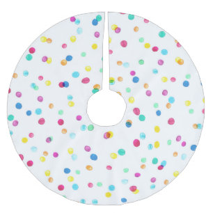 Jupon De Sapin En Polyester Brossé Points Aquarelle Lumineux : Motif transparent.