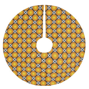 Jupon De Sapin En Polyester Brossé Points dorés lumineux Motif de réseau noir et blan