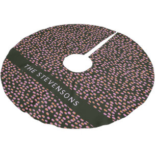 Jupon De Sapin En Polyester Brossé Points noirs et orange Abstraits Personnalisés