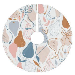 Jupon De Sapin En Polyester Brossé Poire scandinave Imprimer : Motif de fruits Vintag