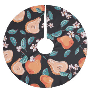 Jupon De Sapin En Polyester Brossé Poires juteuses : motif de fruits dessiné à la mai