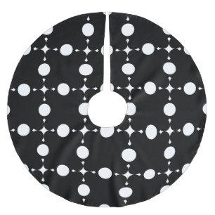 Jupon De Sapin En Polyester Brossé Pois blancs, Motif à points Polka, points, pointil