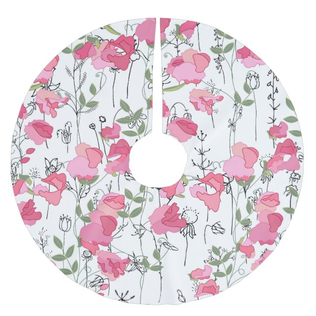 Jupon De Sapin En Polyester Brossé Pois doux : Texture Florale d'été. (Devant)