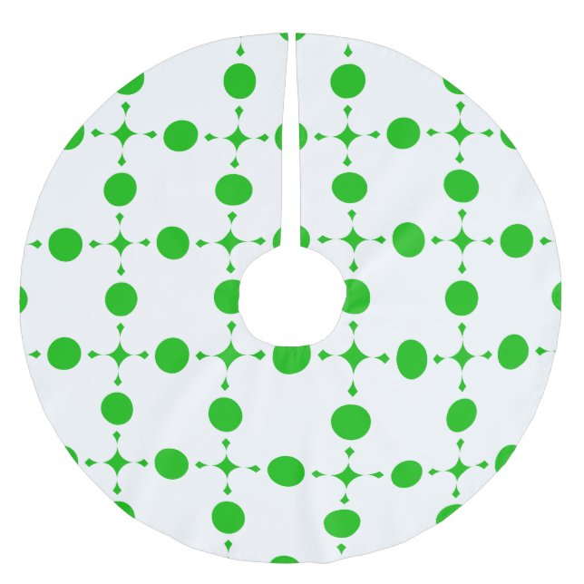 Jupon De Sapin En Polyester Brossé Pois verts, Motif à points Polka, points, pointill (Devant)