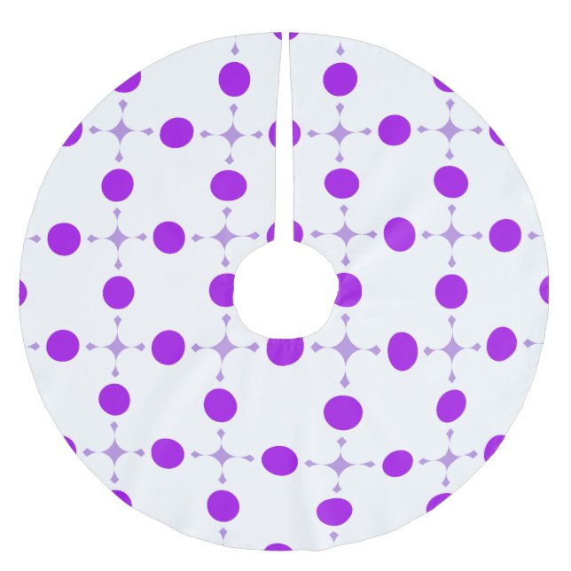 Jupon De Sapin En Polyester Brossé Pois violets, Motif à points Polka, points, pointi (Devant)