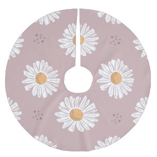 Jupon De Sapin En Polyester Brossé Poitrine rose : Motif à répétition florale.