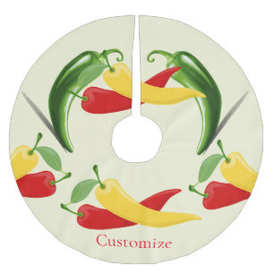Jupon De Sapin En Polyester Brossé Poivrons verts rouges chili Thunder_Cove