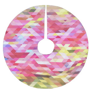 Jupon De Sapin En Polyester Brossé Polygonale numérique, rose abstrait vintage.