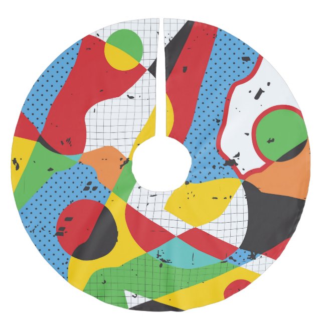 Jupon De Sapin En Polyester Brossé Pop Art, Minimalisme Vibrant. (Devant)