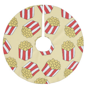Jupon De Sapin En Polyester Brossé Popcorn dessiné à la main, coloré sans couture mot