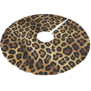 Jupon De Sapin En Polyester Brossé Poster de animal Leopard Brown or