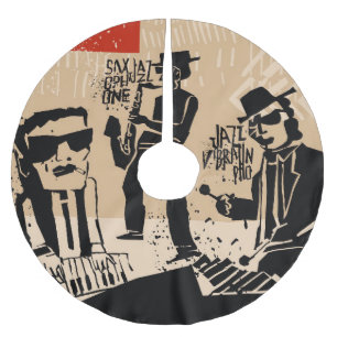 Jupon De Sapin En Polyester Brossé Poster du groupe de jazz vintage : Design Cool