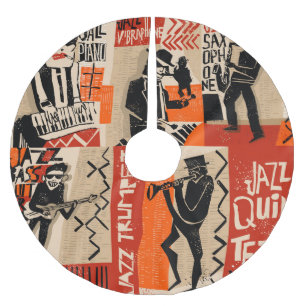 Jupon De Sapin En Polyester Brossé Poster vintage Cool du Jazz Band