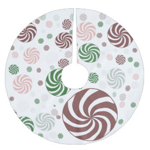 Jupon De Sapin En Polyester Brossé Pretzel de Noël Jupe d'arbre Motif - Brossé