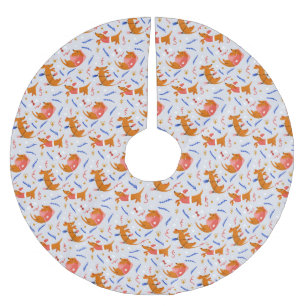 Jupon De Sapin En Polyester Brossé Pups de Noël