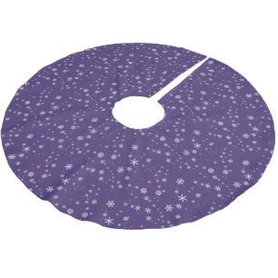 Jupon De Sapin En Polyester Brossé Purple Snowflake Motif Vacances d'hiver