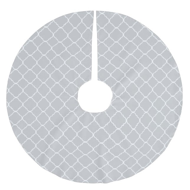 Jupon De Sapin En Polyester Brossé Quatrefoil blanc gris chic (Devant)