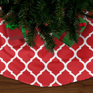 Jupon De Sapin En Polyester Brossé Quatrefoil rouge marocain