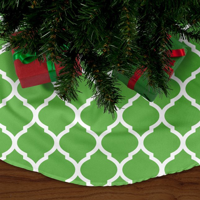 Jupon De Sapin En Polyester Brossé Quatrefoil vert marocain (Créateur téléchargé)