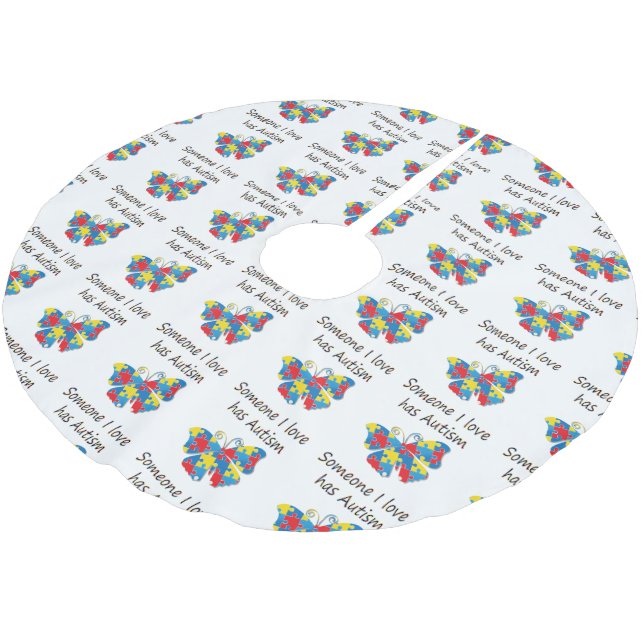 Jupon De Sapin En Polyester Brossé Quelqu'un l'amour d'I a l'autisme (multi) (Angle)