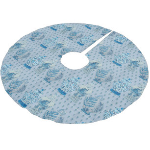 Jupon De Sapin En Polyester Brossé Quilt Chinoiserie Ginger Jar  