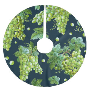 Jupon De Sapin En Polyester Brossé Raisin vert : Aquarelle Motif foncé